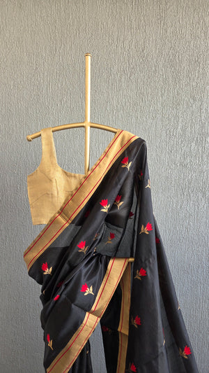 'AMEYA' Handwoven Mulberry Silk Chanderi Saree