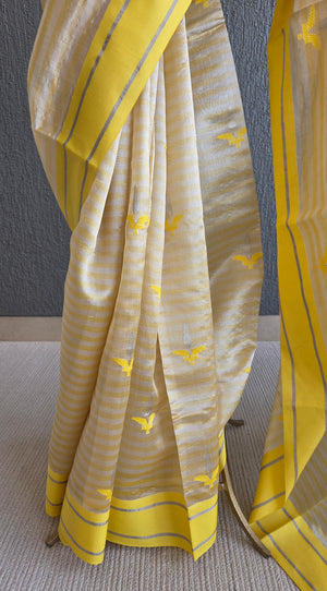'METIS' Handwoven Silk Chanderi Saree