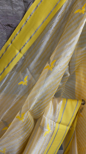 'METIS' Handwoven Silk Chanderi Saree
