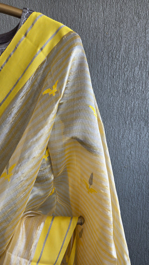 'METIS' Handwoven Silk Chanderi Saree