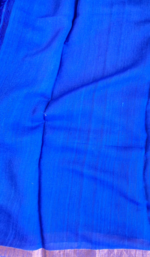 'DEVAHUTI: BLUE' Handwoven Resham Saree
