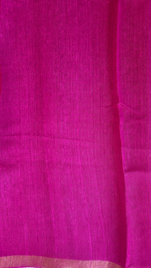 'DEVAHUTI: RANI PINK' Handwoven Resham Saree