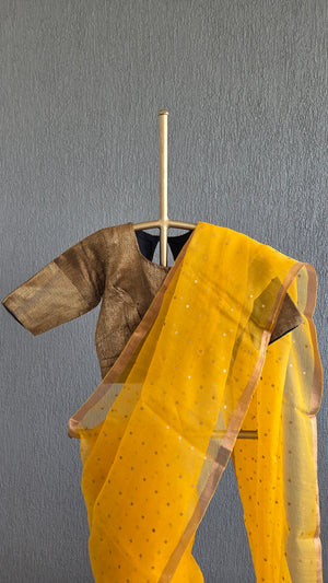 'DEVAHUTI- YELLOW' Handwoven Resham Saree