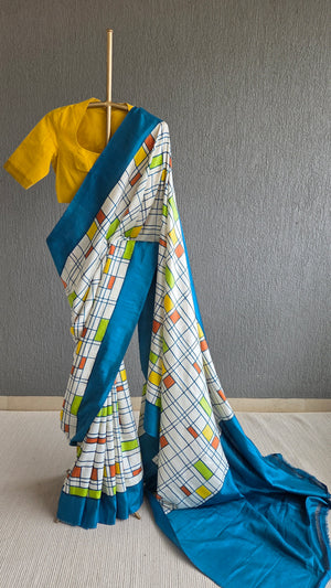 'STRATEGIC THINKING' Handwoven Mulberry Silk Saree