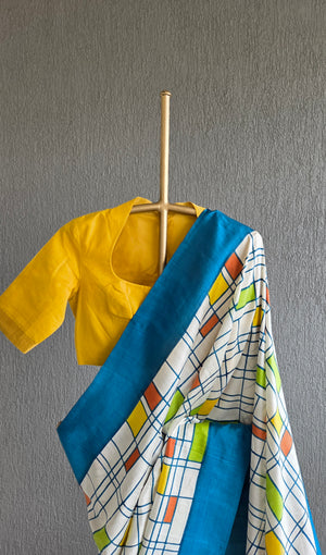 'STRATEGIC THINKING' Handwoven Mulberry Silk Saree