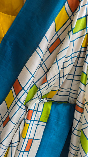 'STRATEGIC THINKING' Handwoven Mulberry Silk Saree