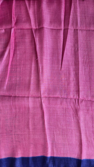 'DEEP DIVE' Handwoven and Hand Block Printed Tussar Silk Saree