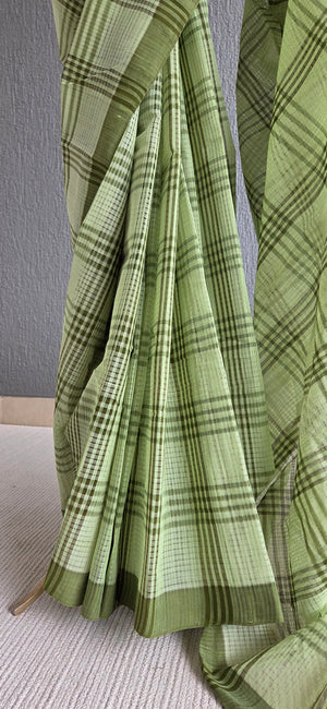 'HARD STOP' Handwoven Mangalagiri Cotton Saree