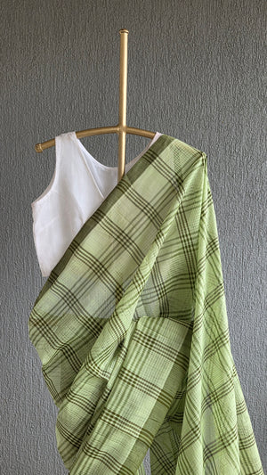 'HARD STOP' Handwoven Mangalagiri Cotton Saree