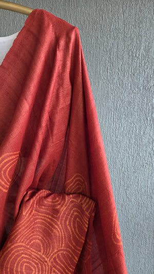 'ON PRIORITY' Handwoven Tussar Silk Batik Saree