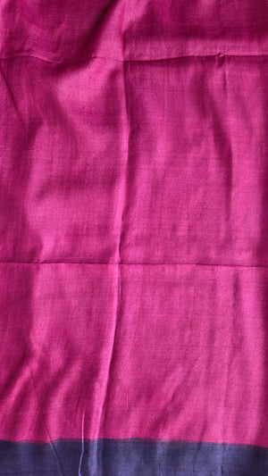 'ACTION POINTS' Handwoven and Hand Block Printed Tussar Silk Saree