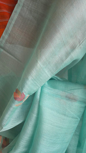 'FINAL APPROVAL' Handwoven Jamdani Tussar Silk Saree