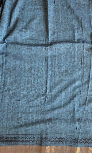 'DEVAKUSUMAM' Kalamkari on Handwoven Mangalagiri saree