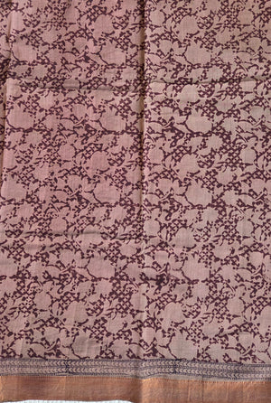 'MANDARAM' Kalamkari on Handwoven Mangalagiri Saree