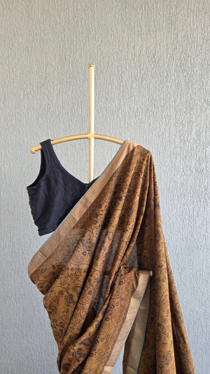 'ABOLI' Kalamkari on Handwoven Mangalagiri saree