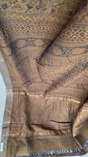 'ABOLI' Kalamkari on Handwoven Mangalagiri saree