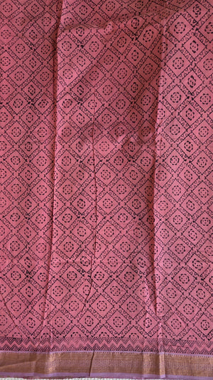 'NAGALINGAM' Kalamkari on Handwoven Mangalagiri saree