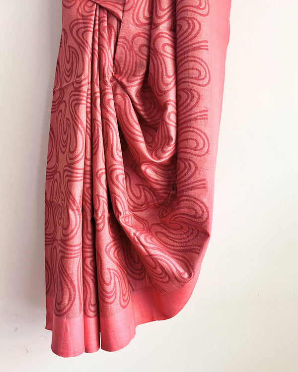 LILIA - Hand block printed Bhagalpuri Tussar silk