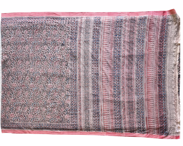 'DAKSHAYANI' Block printed Kalamkari on handwoven cotton