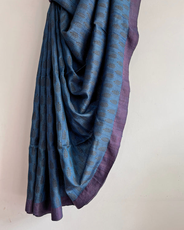 KOA - Hand block printed Bhagalpuri Tussar silk