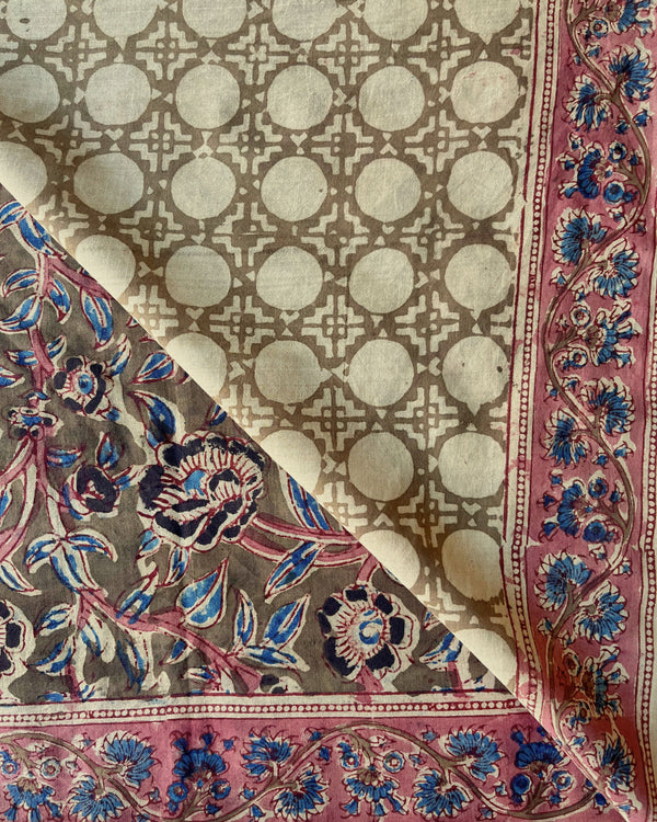 'IRAVATI' Block printed Kalamkari on handwoven cotton