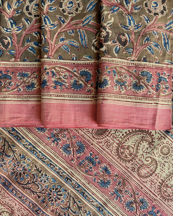 'IRAVATI' Block printed Kalamkari on handwoven cotton