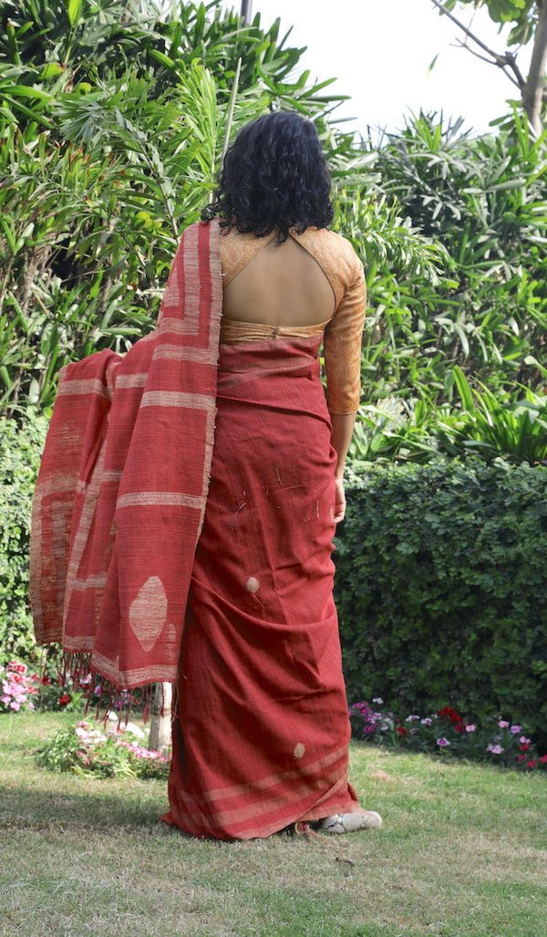 'RANGA' Handspun Handwoven Naturally dyed Eri Silk