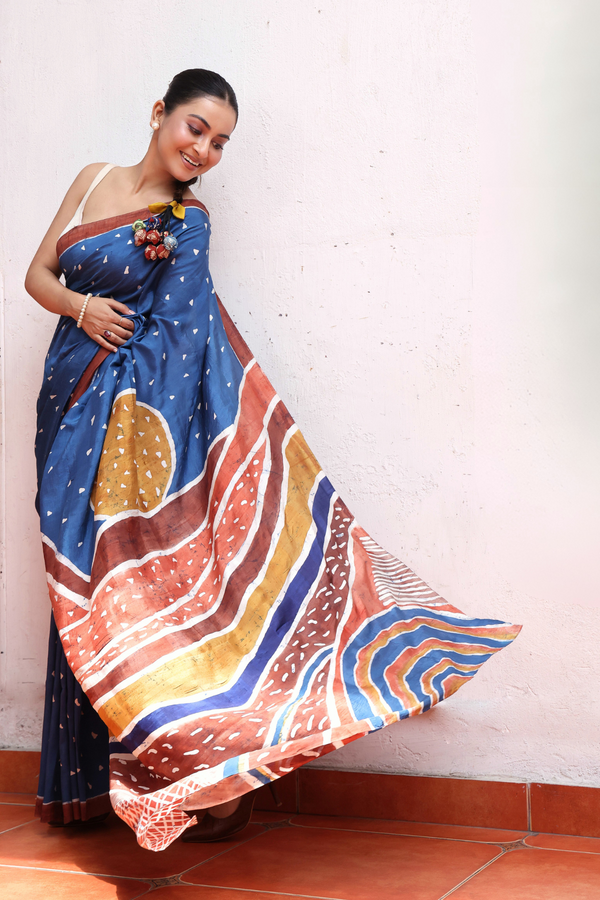 'BRAQUE' Batik on Handwoven Mulberry silk