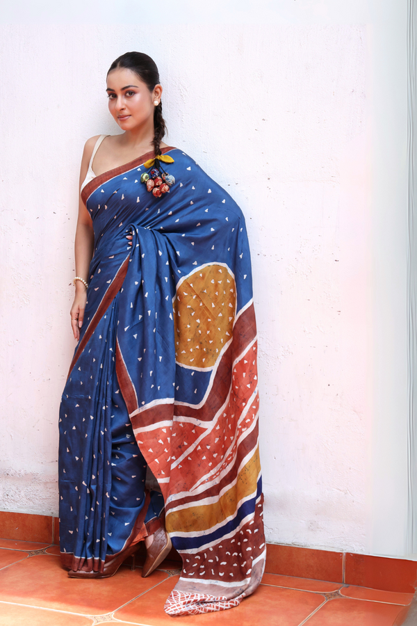 'BRAQUE' Batik on Handwoven Mulberry silk