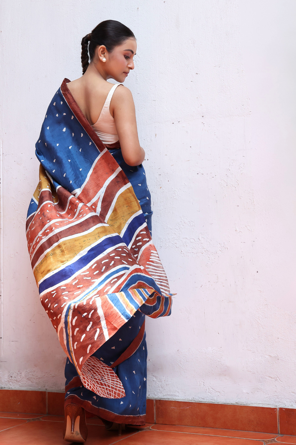 'BRAQUE' Batik on Handwoven Mulberry silk