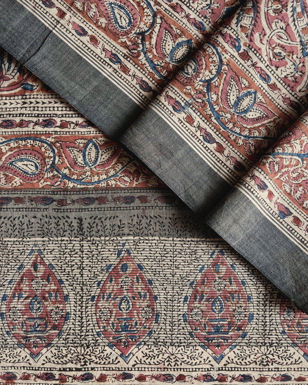 'MRIDULA' Block printed Kalamkari on handwoven cotton