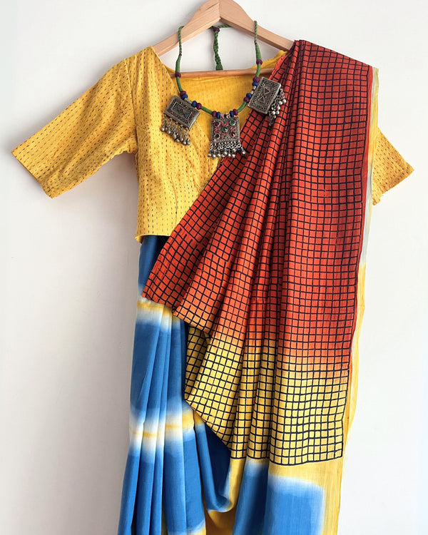 'YAHA' Clamp Dyed Handwoven Cotton