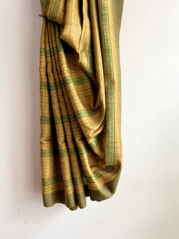 GIANNA - Hand block printed Bhagalpuri Tussar silk