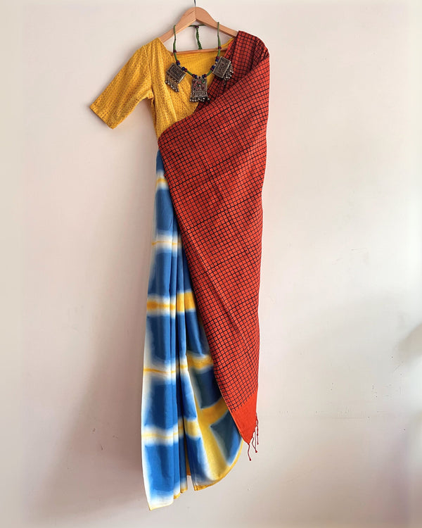 'YAHA' Clamp Dyed Handwoven Cotton