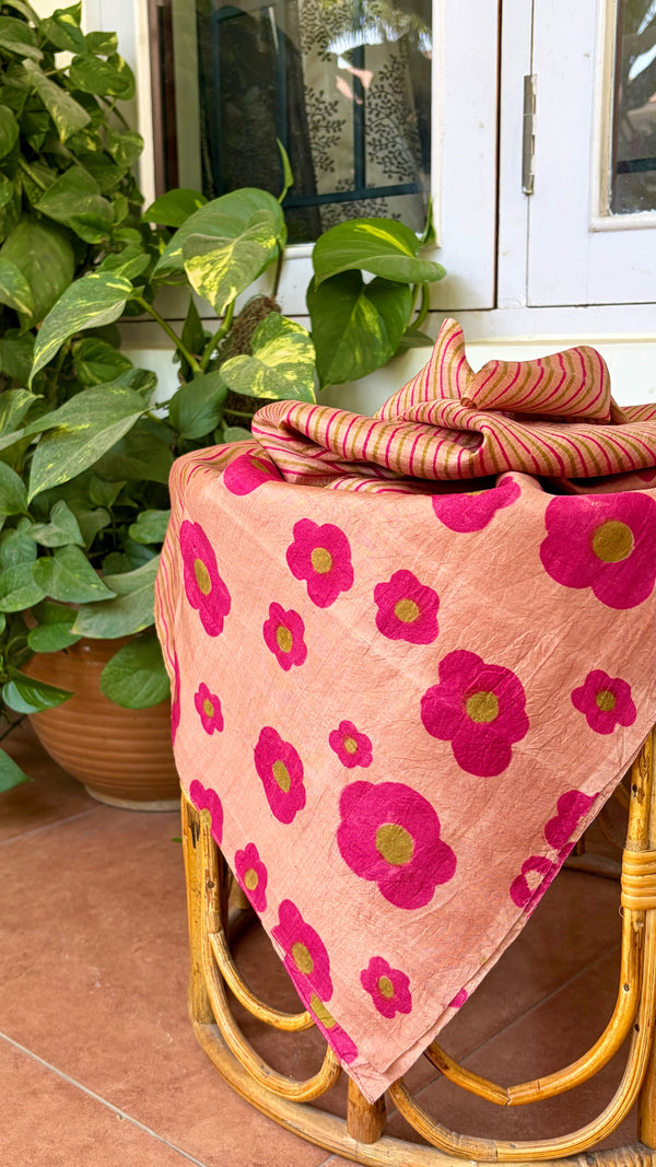 'BOUNDLESS BLOOM' Handwoven Mulberry Silk Stole