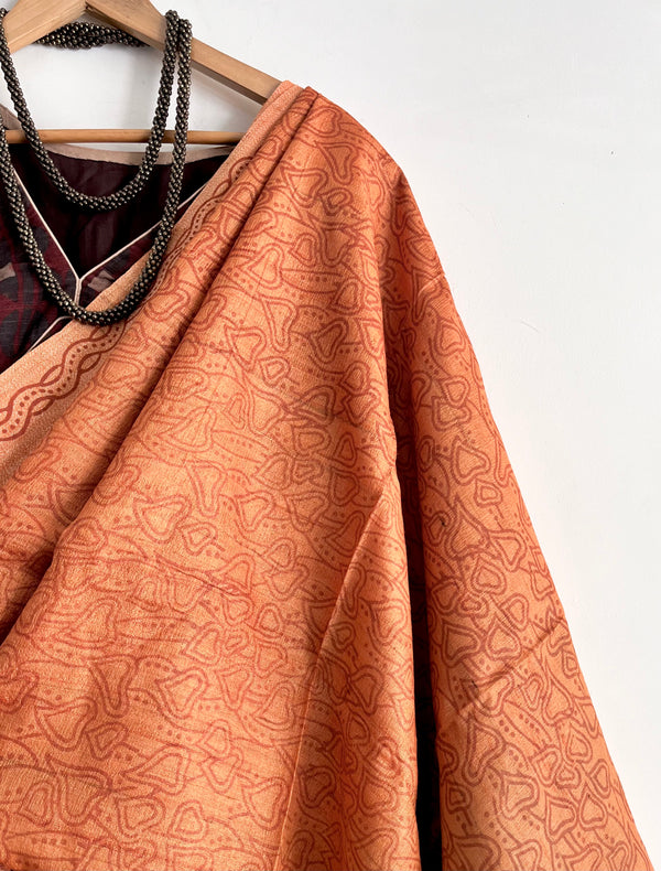 HARLEY - Hand block printed Bhagalpuri Tussar silk