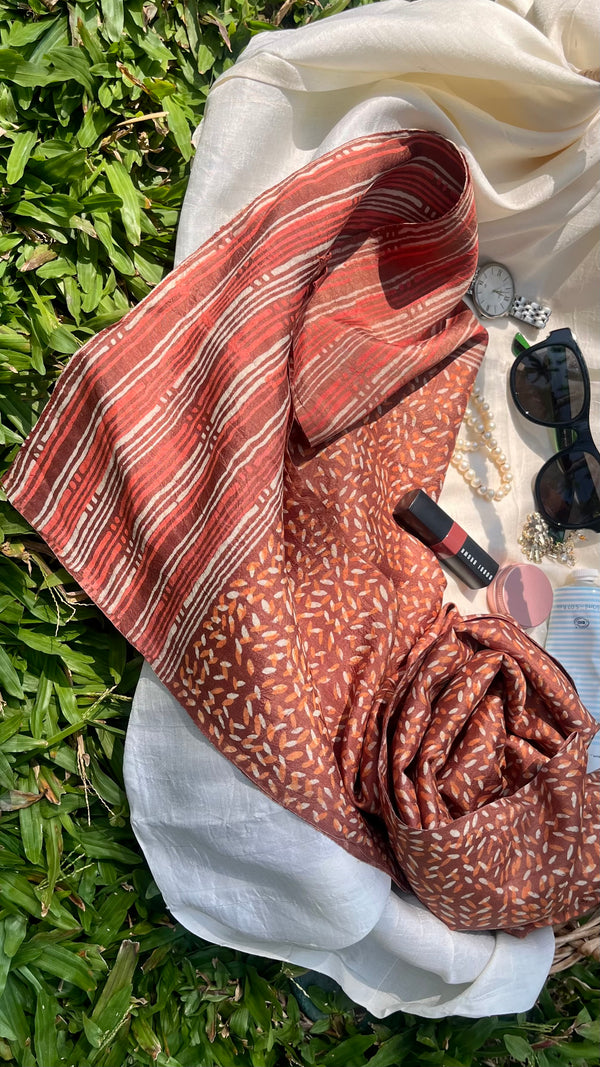 'THE ORIGIN SOWN' Handwoven Mulberry Silk Stole