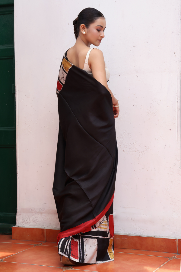 'RAZA: Red' Batik on Handwoven Mulberry silk