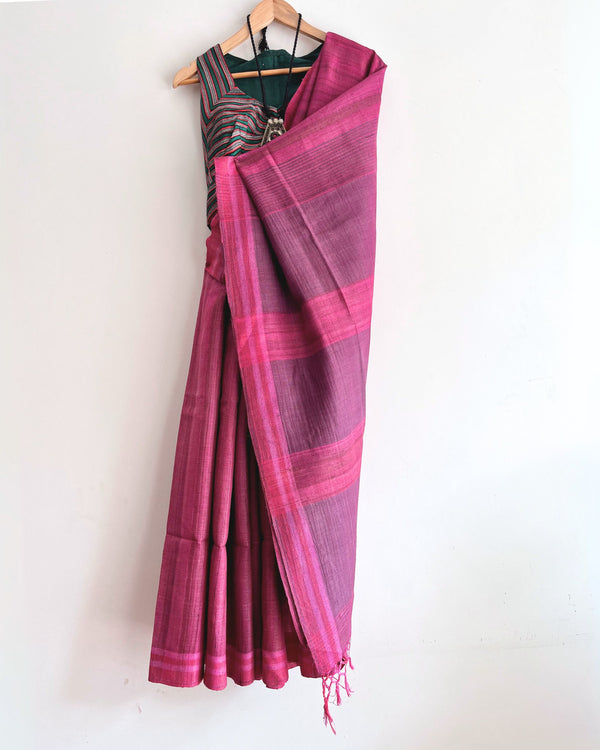 'DHARAMPURIA' - Handwoven Bhagalpuri Tussar Silk