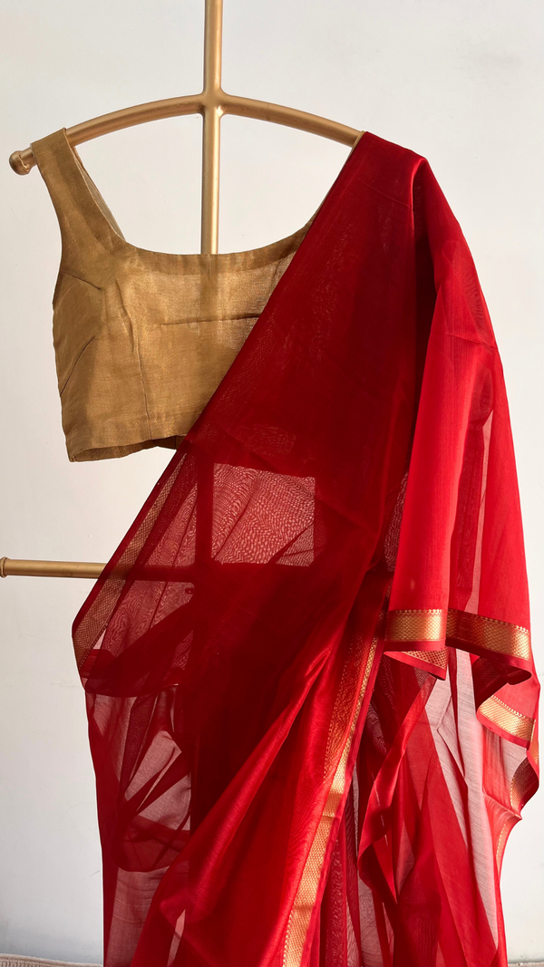 'ANNAPOORNA' Handwoven Silk-Cotton Maheshwari Saree