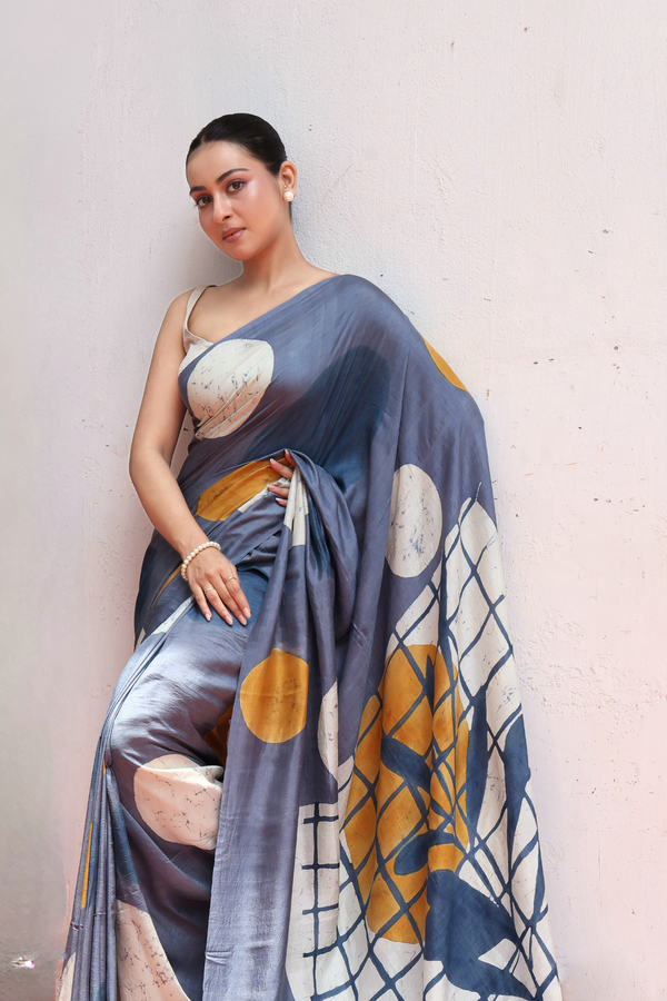 'MATISSE: Algae' Batik on Handwoven Mulberry silk