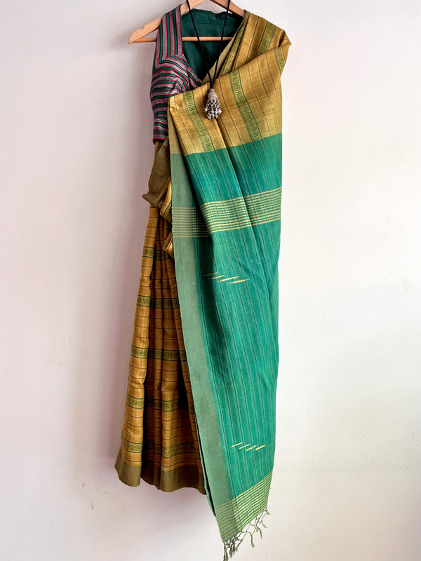 GIANNA - Hand block printed Bhagalpuri Tussar silk