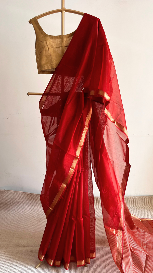 'ANNAPOORNA' Handwoven Silk-Cotton Maheshwari Saree