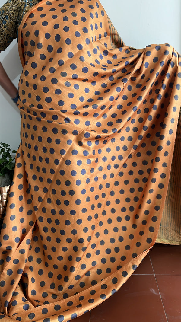 Surya Bindu handblock printed mulberry silk