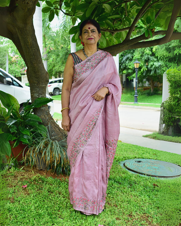 'KADAMBINI' Kantha Tussar Silk Saree