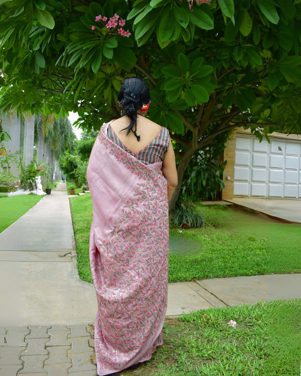 'KADAMBINI' Kantha Tussar Silk Saree