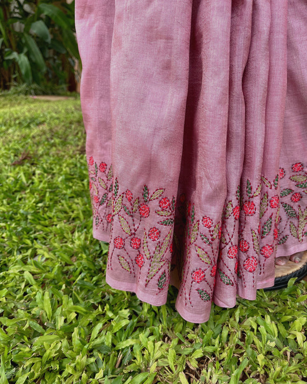 'KADAMBINI' Kantha Tussar Silk Saree