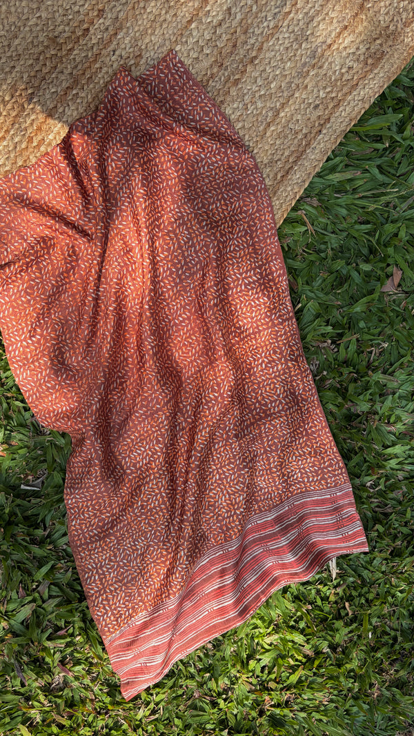 'THE ORIGIN SOWN' Handwoven Mulberry Silk Stole