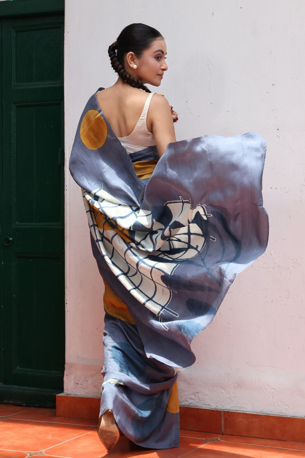 'MATISSE: Algae' Batik on Handwoven Mulberry silk