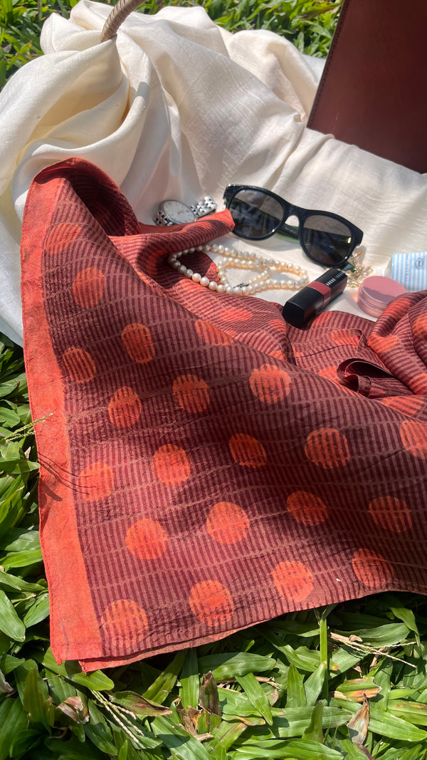 'STIPPLED DAWN' Handwoven Mulberry Silk Stole